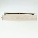 Christian Dior Honeycomb Canvas Shoulder Bag PVC White Gold Auth 136409-9