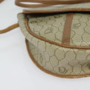 Christian Dior Honeycomb Canvas Shoulder Bag PVC Beige Gold Auth 136410-10