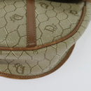 Christian Dior Honeycomb Canvas Shoulder Bag PVC Beige Gold Auth 136410-11