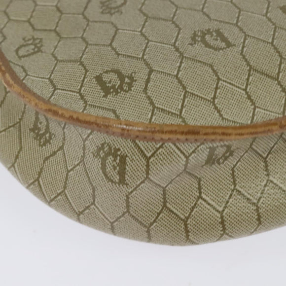 Christian Dior Honeycomb Canvas Shoulder Bag PVC Beige Gold Auth 136410
