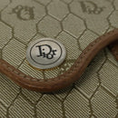 Christian Dior Honeycomb Canvas Shoulder Bag PVC Beige Gold Auth 136410-14