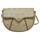 Christian Dior Honeycomb Canvas Shoulder Bag PVC Beige Gold Auth 136410-2