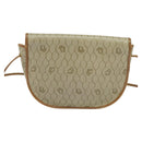 Christian Dior Honeycomb Canvas Shoulder Bag PVC Beige Gold Auth 136410-3