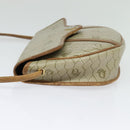 Christian Dior Honeycomb Canvas Shoulder Bag PVC Beige Gold Auth 136410-4