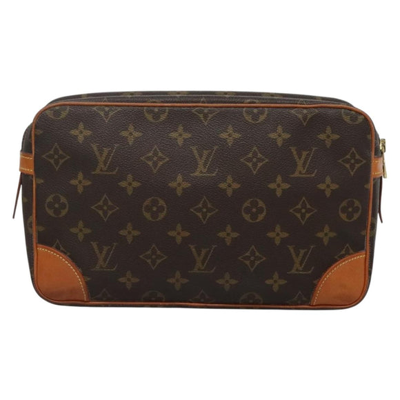 LOUIS VUITTON Monogram Compiegne 28 Clutch Bag M51845 LV Auth 136421