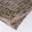 FENDI Zucchino Canvas Shoulder Bag Coated Canvas Beige Gold Auth 136436-17