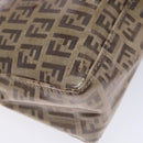 FENDI Zucchino Canvas Shoulder Bag Coated Canvas Beige Gold Auth 136436-13