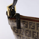 FENDI Zucchino Canvas Shoulder Bag Coated Canvas Beige Gold Auth 136436-10
