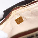 FENDI Zucchino Canvas Shoulder Bag Coated Canvas Beige Gold Auth 136436-19