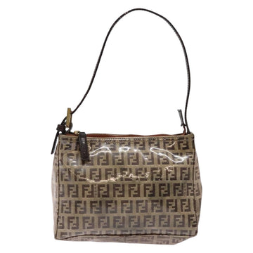 FENDI Zucchino Canvas Shoulder Bag Coated Canvas Beige Gold Auth 136436 - 0