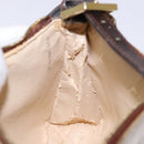 FENDI Zucchino Canvas Shoulder Bag Coated Canvas Beige Gold Auth 136436-21