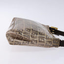 FENDI Zucchino Canvas Shoulder Bag Coated Canvas Beige Gold Auth 136436-4