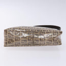 FENDI Zucchino Canvas Shoulder Bag Coated Canvas Beige Gold Auth 136436-5