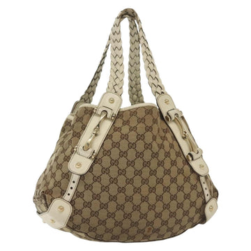GUCCI GG Canvas Tote Bag Beige Gold 162900 Auth 136441