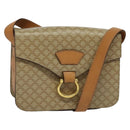 CELINE Macadam Canvas Shoulder Bag PVC Beige Gold Auth 136443-1