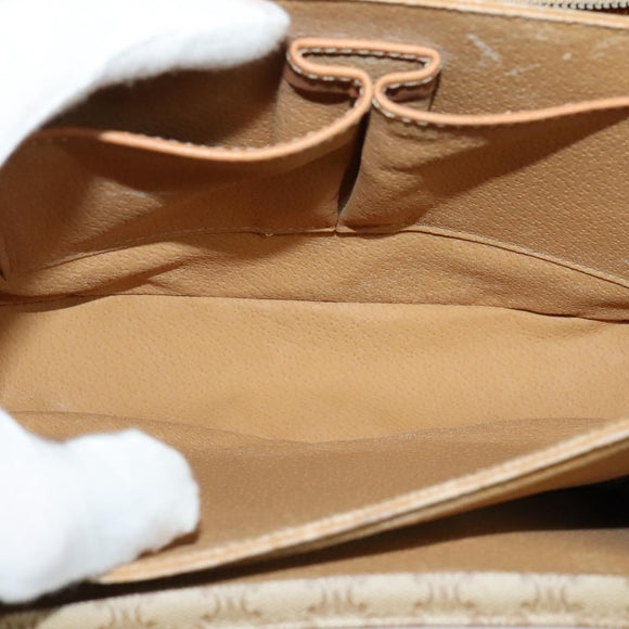 CELINE Macadam Canvas Shoulder Bag PVC Beige Gold Auth 136443