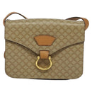 CELINE Macadam Canvas Shoulder Bag PVC Beige Gold Auth 136443-13