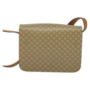 CELINE Macadam Canvas Shoulder Bag PVC Beige Gold Auth 136443-2