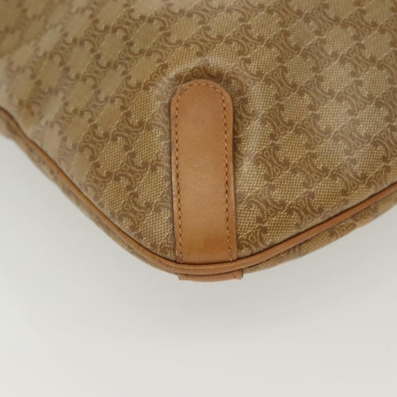 CELINE Macadam Canvas Tote Bag PVC Beige Gold Auth 136444