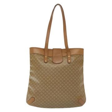 CELINE Macadam Canvas Tote Bag PVC Beige Gold Auth 136444 - 0