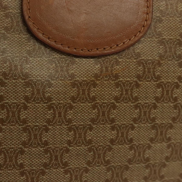 CELINE Macadam Canvas Tote Bag PVC Beige Gold Auth 136444