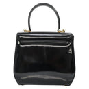 Salvatore Ferragamo Gancini Hand Bag Patent leather 2way Black Gold Auth 136446-3
