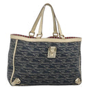 GUCCI Abbey Tote Bag Canvas Navy Gold 141472 Auth 136452-1