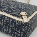 GUCCI Abbey Tote Bag Canvas Navy Gold 141472 Auth 136452-10