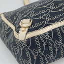 GUCCI Abbey Tote Bag Canvas Navy Gold 141472 Auth 136452-11