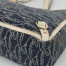 GUCCI Abbey Tote Bag Canvas Navy Gold 141472 Auth 136452-12