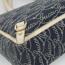 GUCCI Abbey Tote Bag Canvas Navy Gold 141472 Auth 136452-13