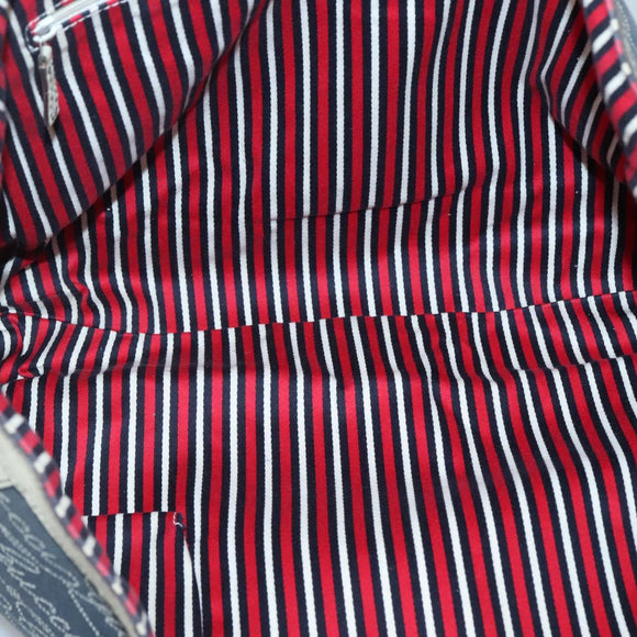 GUCCI Abbey Tote Bag Canvas Navy Gold 141472 Auth 136452