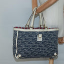 GUCCI Abbey Tote Bag Canvas Navy Gold 141472 Auth 136452-20