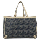 GUCCI Abbey Tote Bag Canvas Navy Gold 141472 Auth 136452-3