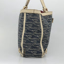 GUCCI Abbey Tote Bag Canvas Navy Gold 141472 Auth 136452-4