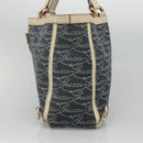 GUCCI Abbey Tote Bag Canvas Navy Gold 141472 Auth 136452-5