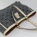 GUCCI Abbey Tote Bag Canvas Navy Gold 141472 Auth 136452-6