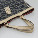 GUCCI Abbey Tote Bag Canvas Navy Gold 141472 Auth 136452-7