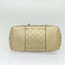 GUCCI GG Canvas Guccissima Hand Bag Leather 2way Gold 353120 Auth 136453-5