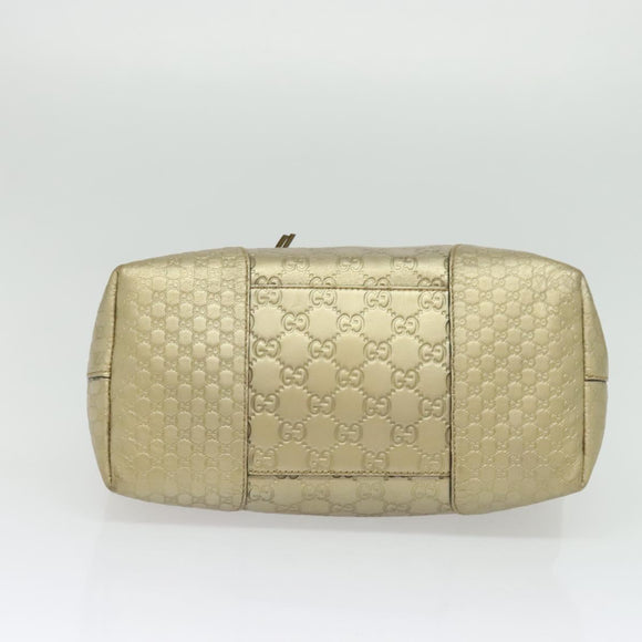 GUCCI GG Canvas Guccissima Hand Bag Leather 2way Gold 353120 Auth 136453