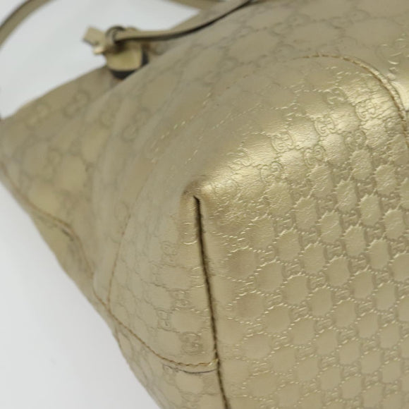 GUCCI GG Canvas Guccissima Hand Bag Leather 2way Gold 353120 Auth 136453