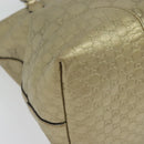 GUCCI GG Canvas Guccissima Hand Bag Leather 2way Gold 353120 Auth 136453-17