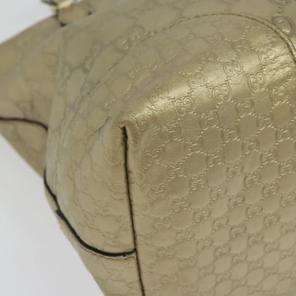 GUCCI GG Canvas Guccissima Hand Bag Leather 2way Gold 353120 Auth 136453