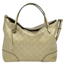 GUCCI GG Canvas Guccissima Hand Bag Leather 2way Gold 353120 Auth 136453-13