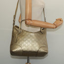 GUCCI GG Canvas Guccissima Hand Bag Leather 2way Gold 353120 Auth 136453-22