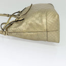 GUCCI GG Canvas Guccissima Hand Bag Leather 2way Gold 353120 Auth 136453-3