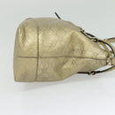 GUCCI GG Canvas Guccissima Hand Bag Leather 2way Gold 353120 Auth 136453-4