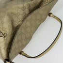 GUCCI GG Canvas Guccissima Hand Bag Leather 2way Gold 353120 Auth 136453-6