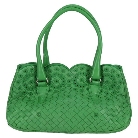 BOTTEGA VENETA INTRECCIATO Hand Bag Leather Green 156586 Auth 136456V