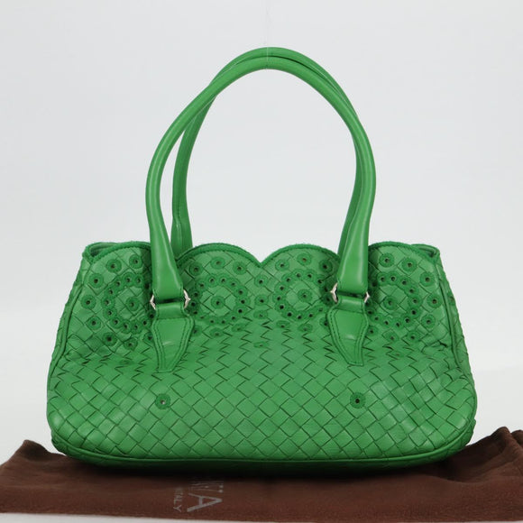 BOTTEGA VENETA INTRECCIATO Hand Bag Leather Green 156586 Auth 136456V
